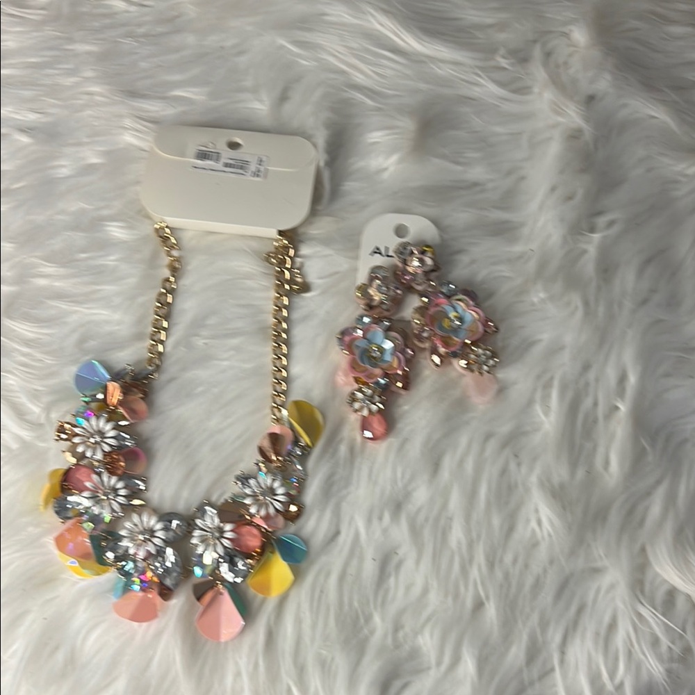Floral Statement Necklace and Earring Set from Aldo
